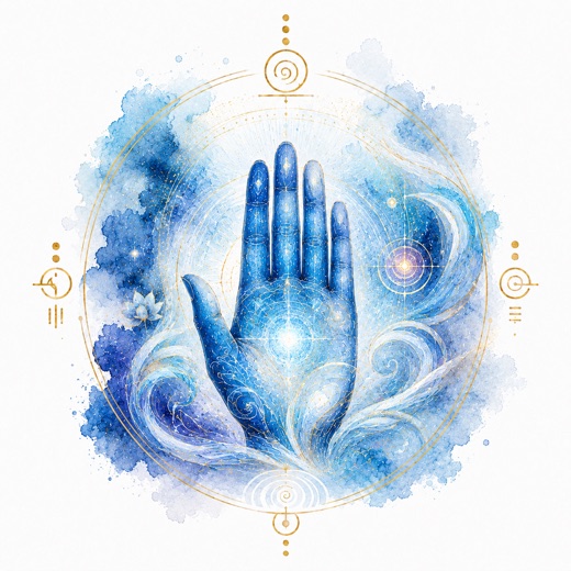 マヤ暦の太陽の紋章「青い手」のイラスト