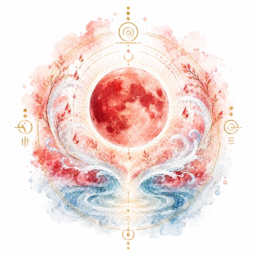 マヤ暦の太陽の紋章「赤い月」のイラスト