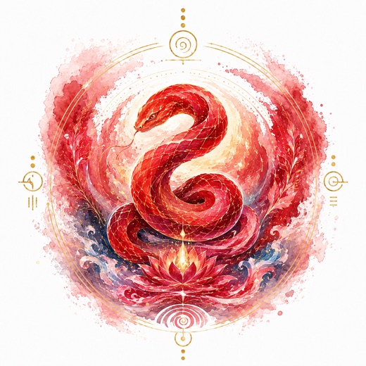 マヤ暦の太陽の紋章「赤い蛇」のイラスト