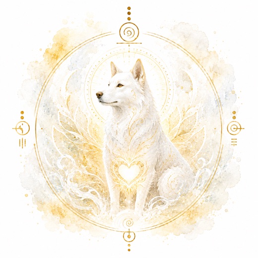 マヤ暦の太陽の紋章「白い犬」のイラスト