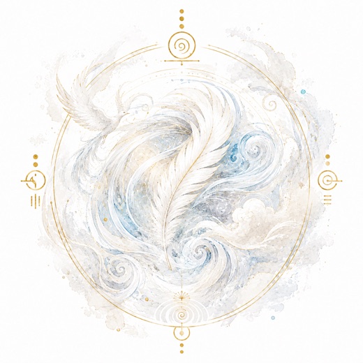 マヤ暦の太陽の紋章「白い風」のイラスト